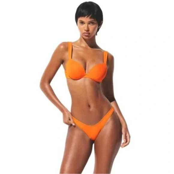 Skims Ultimate Push Up bikini top in Tangerine - Picture 2 of 6